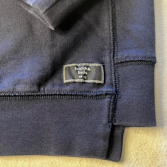 Scotch & Soda Medium "Twelve O'Clock Hotdog" Sweatshirt Blue Long Sleeve Crew - Picture 8 of 16